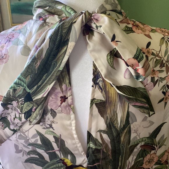 H&M Floral Satin Dress sz S - Picture 7 of 12